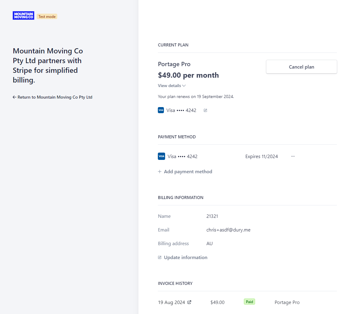 The Stripe Billing Portal